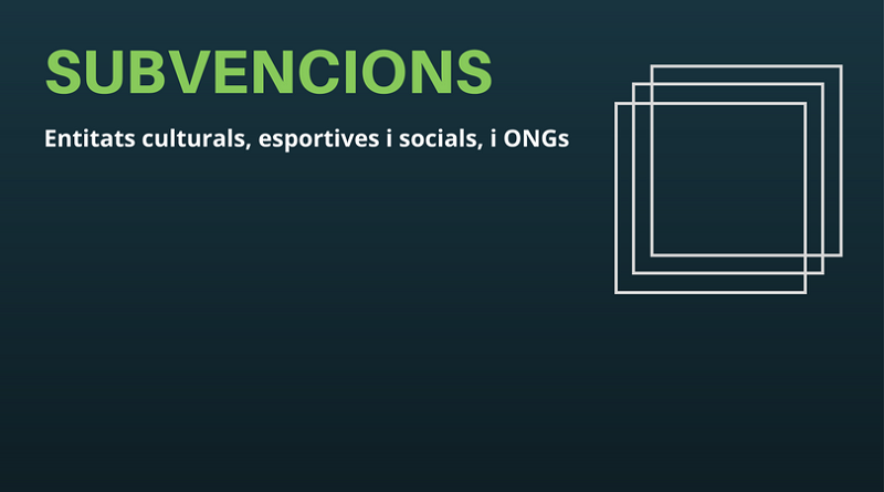 Obert el termini per a la sol.licitud de subvencions a entitats culturals, esportives i ONGs