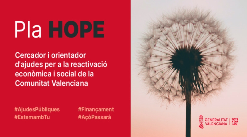 La Generalitat presenta la plataforma HOPE, un cercador d’ajudes per a la reactivació econòmica