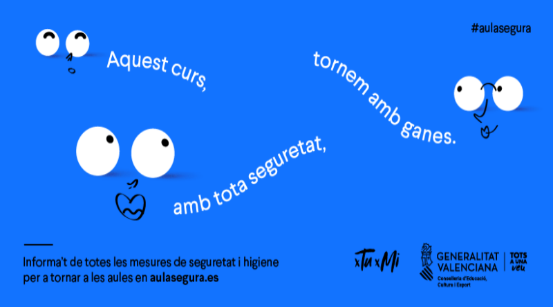 Educació activa el web aulasegura.es amb informació pràctica sobre el retorn a classe