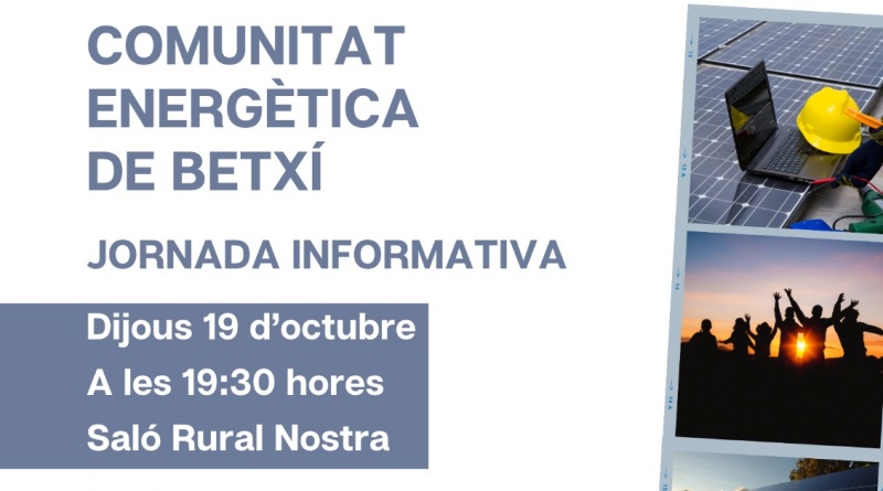 Jornada informativa de la Comunitat Energètica de Betxí